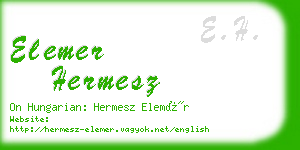 elemer hermesz business card